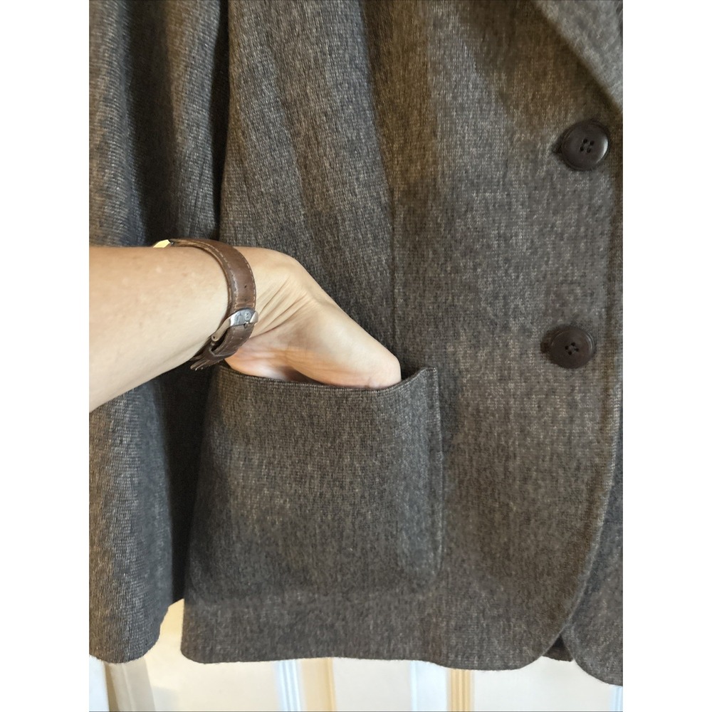 Max Mara Gray Wool Angora 2 Button Blazer Jacket Womens Size 4 Made in Italy - Picture 4 of 9